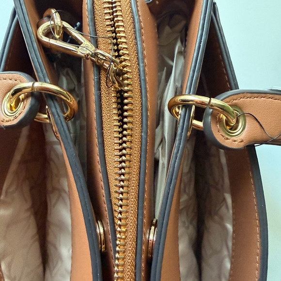 Calvin Klein Monogram Tan and Brown Satchel. NWT - Picture 8 of 9